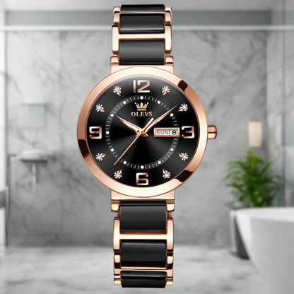“Luxury Women’s Waterproof Quartz Wristwatch Elegant Fashion Bracelet Watch.”