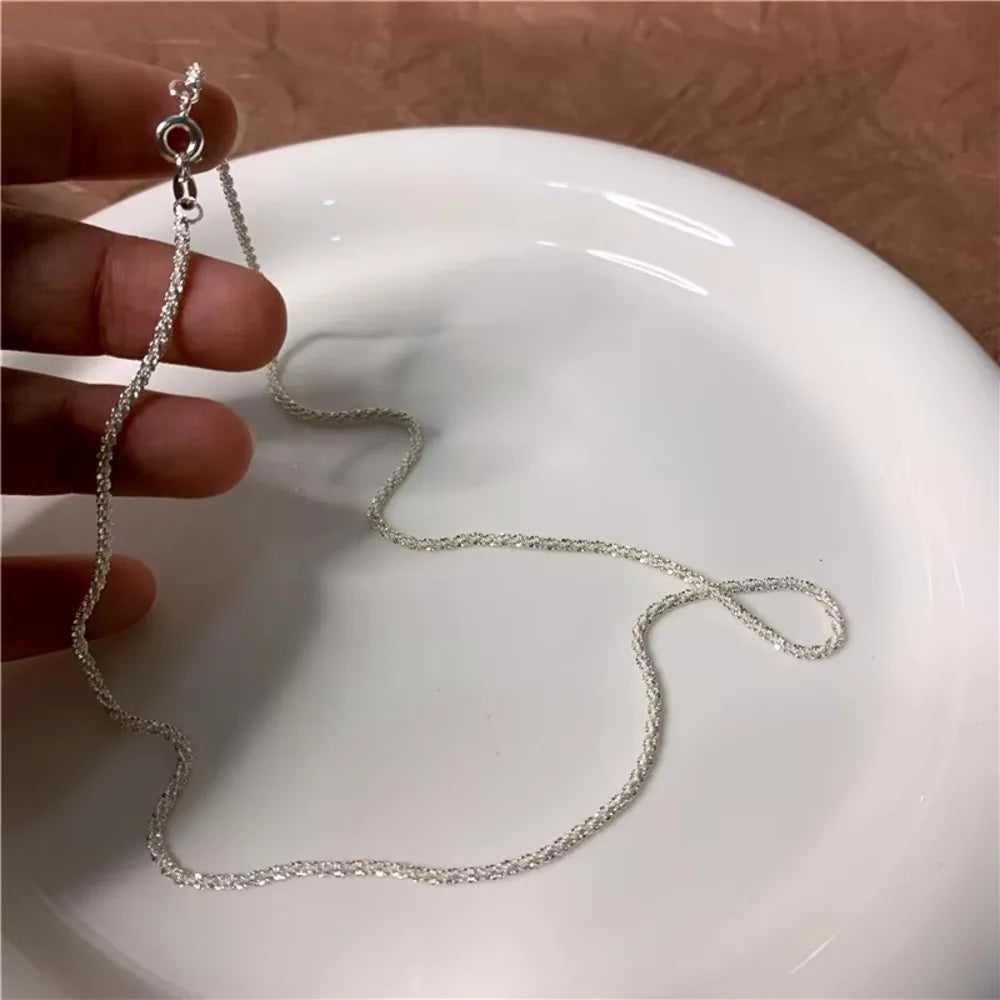 “Popular Silver Sparkling Clavicle Necklace – Sunshine Choker for Women, Wedding & Party Gift”