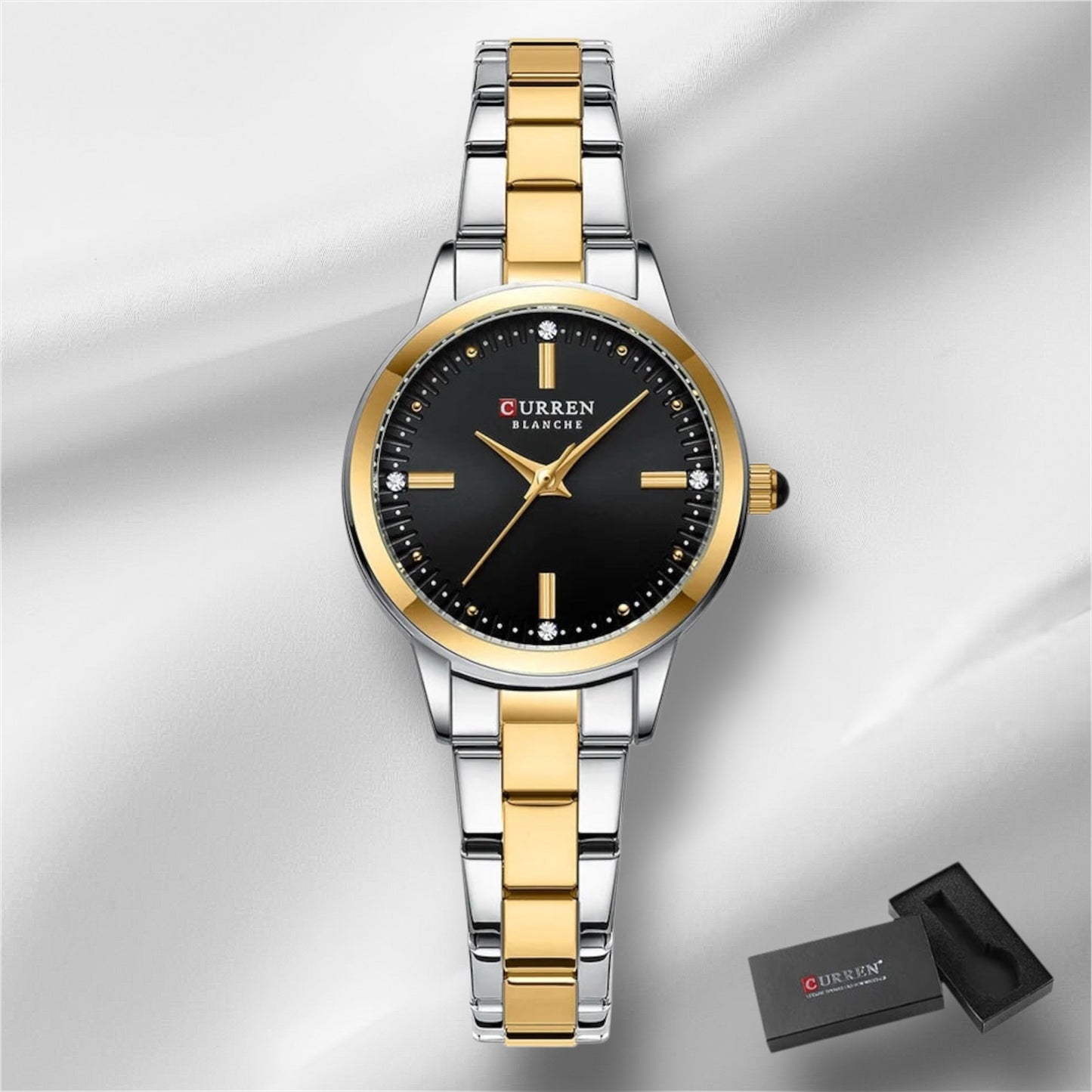 “Women’s Bracelet Watch, Simple Dial, Elegant Quartz Fashion Accessory.”