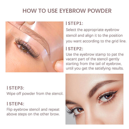 “Eyebrow Stamp Stencil Kit – 1 Stamp, 10 Shapes, Long-Lasting, Waterproof Brow Makeup”