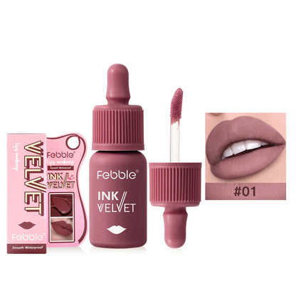 “12-Color Velvet Lip Gloss Matte, Long-Lasting Nude, Natural Look Finish”