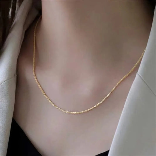 “Popular Silver Sparkling Clavicle Necklace – Sunshine Choker for Women, Wedding & Party Gift”