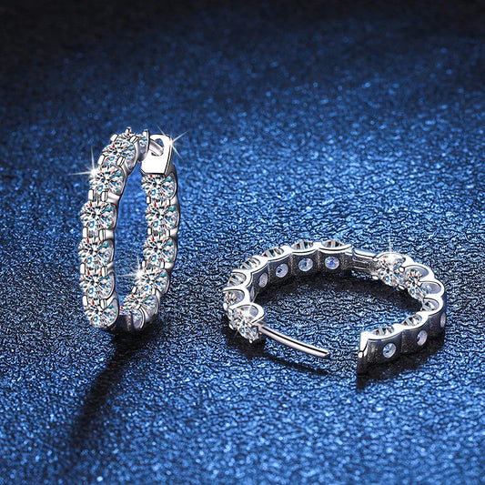 “2.6ct D color Moissanite earrings, sterling silver, white gold, wedding jewelry.”