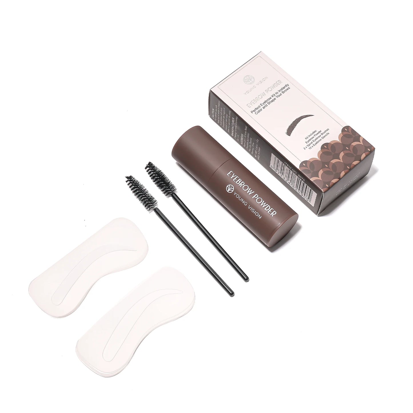 “Eyebrow Stamp Stencil Kit – 1 Stamp, 10 Shapes, Long-Lasting, Waterproof Brow Makeup”