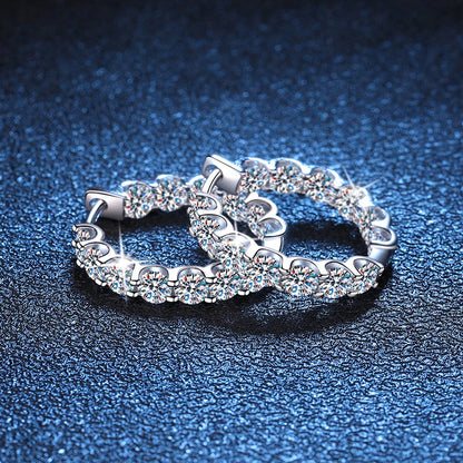 “2.6ct D color Moissanite earrings, sterling silver, white gold, wedding jewelry.”
