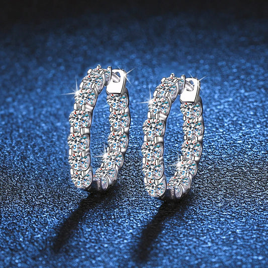 “2.6ct D color Moissanite earrings, sterling silver, white gold, wedding jewelry.”