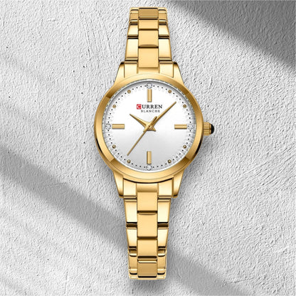 “Women’s Bracelet Watch, Simple Dial, Elegant Quartz Fashion Accessory.”