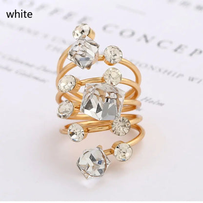 “Luxury Vintage Stone Ring - Antique Rhinestone & Crystal Wedding Ring for Women.”