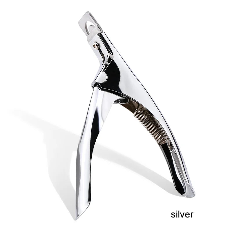 “Professional Stainless Steel Nail Cutter U-Type Acrylic Fake Nail Trimmer”