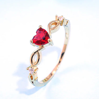 “Simple heart ring for women with zircon stone, a cute and romantic birthday gift for your girlfriend.”