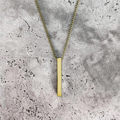 “Hot Classic Rectangle Pendant Necklace for Men - Black Stainless Steel Cuban Chain.”