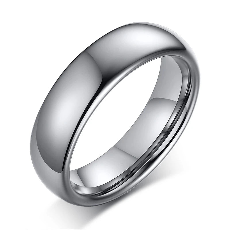 “Anti-scratch tungsten wedding rings, simple classic bands, durable couples jewelry, timeless design.”