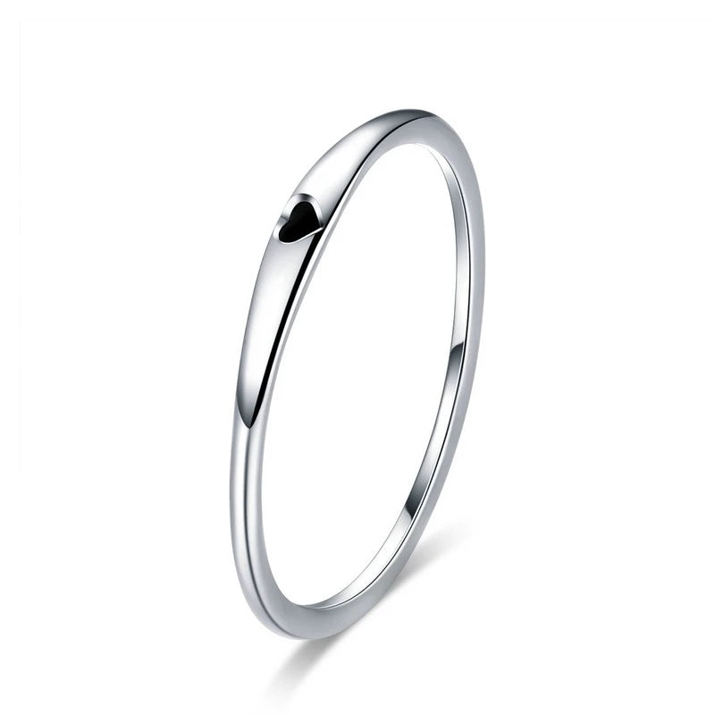 “Sterling Silver Carved Heart Wedding Band Stackable Promise Ring Women.”
