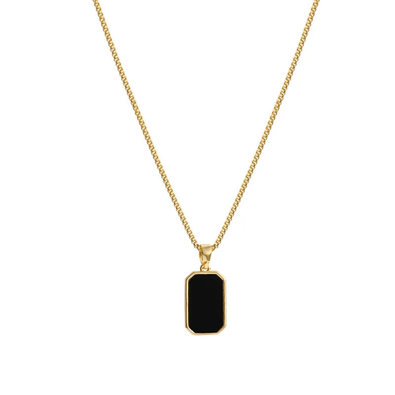 “DIEYURO 316L Stainless Steel Rectangular Pendant Necklace for Women.”