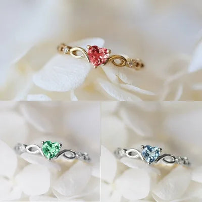 “Simple heart ring for women with zircon stone, a cute and romantic birthday gift for your girlfriend.”