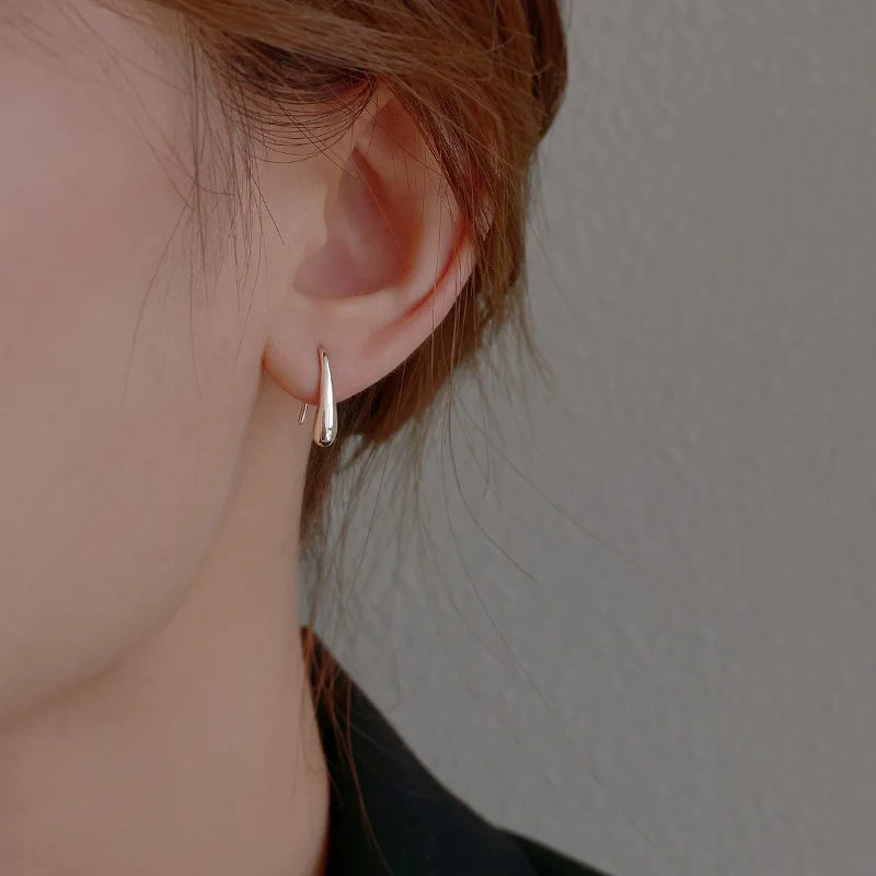 “925 Sterling Silver Water Drop Earrings - Retro Design Jewelry for Women.”