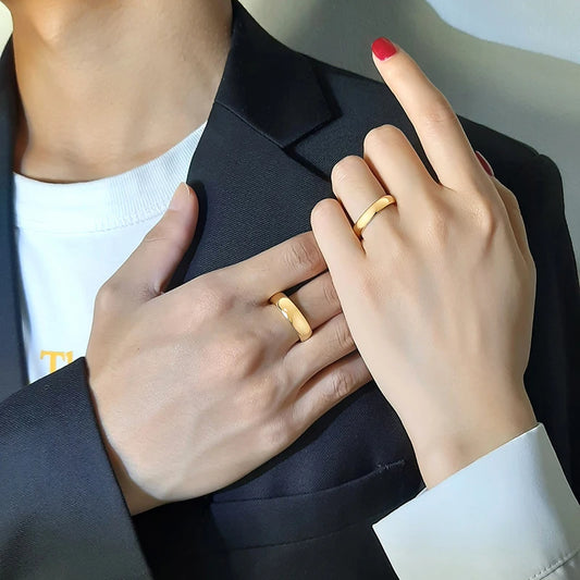 “Anti-scratch tungsten wedding rings, simple classic bands, durable couples jewelry, timeless design.”