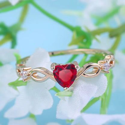 “Simple heart ring for women with zircon stone, a cute and romantic birthday gift for your girlfriend.”