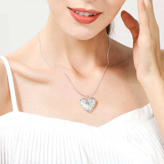 “DOTEFFIL 925 Sterling Silver Photo Frame Pendant Necklace - 18-24 Inch Snake Chain for Women.”