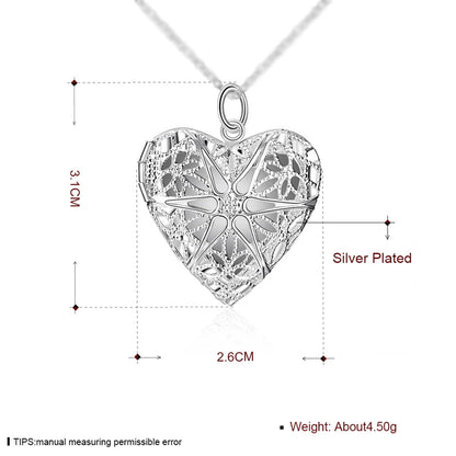 “925 Sterling Silver Photo Frame Pendant Necklace - 18-24 Inch Snake Chain for Women.”