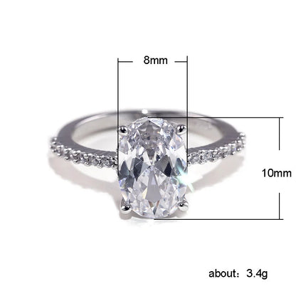 “Oval Finger Ring Band with Dazzling CZ Stone, Classic Wedding Anniversary Gift.”