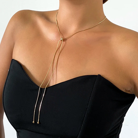 “Snake Chain Choker Necklace - Ball Pendant Party Jewelry.”