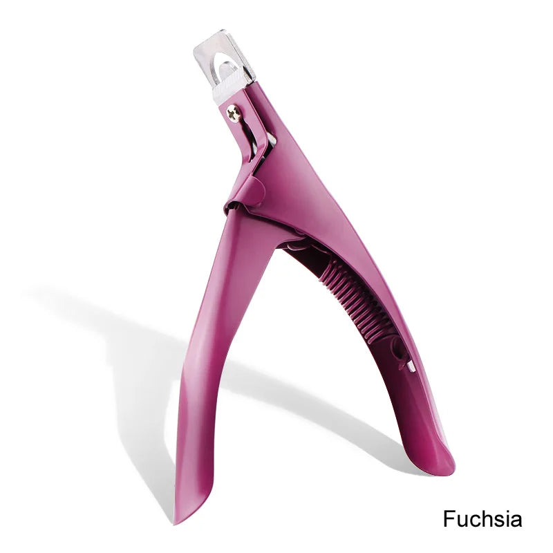 “Professional Stainless Steel Nail Cutter U-Type Acrylic Fake Nail Trimmer”