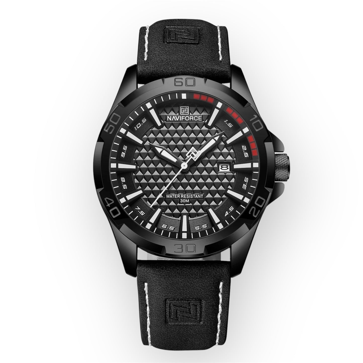 “Men’s Fashion Quartz Watch, Leather Strap, Sport Waterproof, Calendar Clock.”