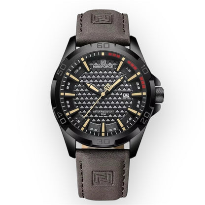 “Men’s Fashion Quartz Watch, Leather Strap, Sport Waterproof, Calendar Clock.”
