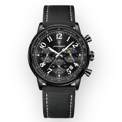 “Luxury Sports Men’s Watch, Waterproof, Luminous Chronograph, Stylish Quartz Timepiece.”
