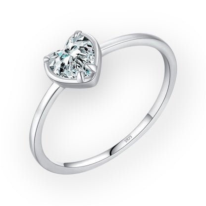 “925 Sterling Silver Romantic Hearts Zirconia Ring Classic Minimalism Wedding Jewelry.”