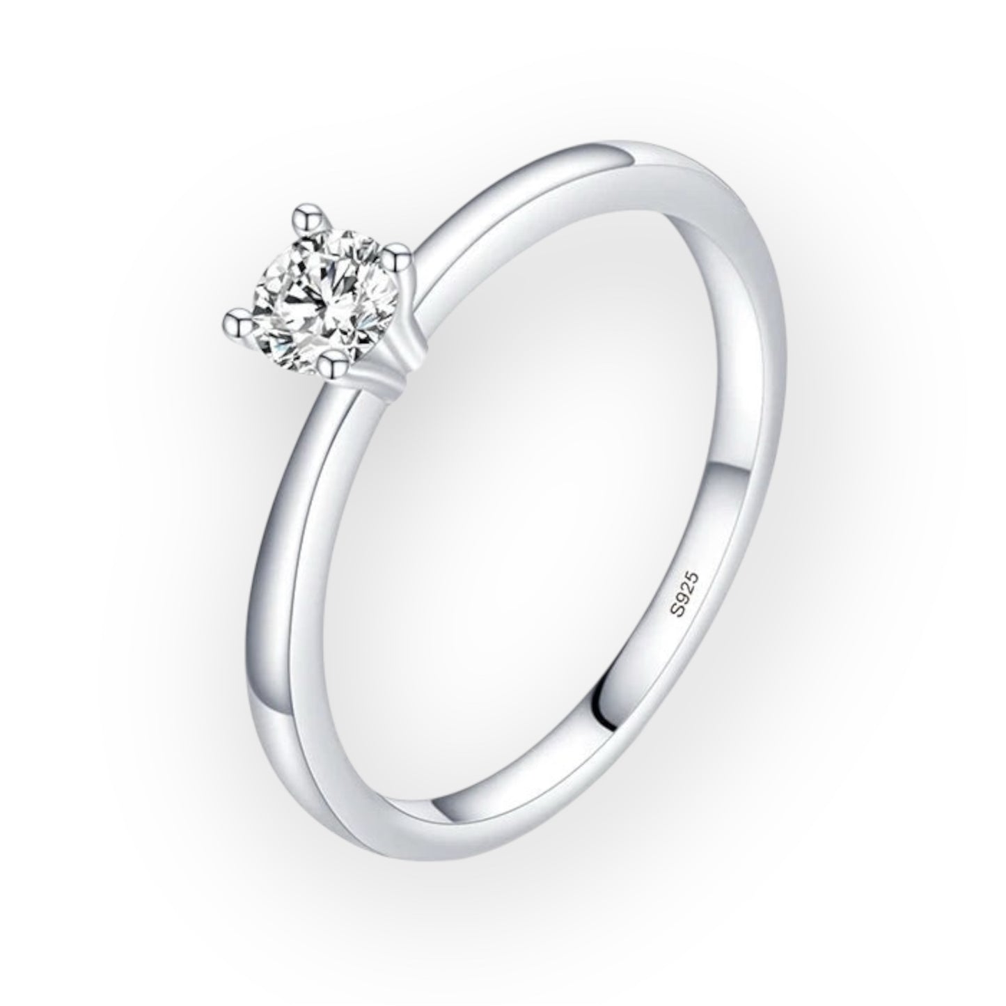“925 Sterling Silver 10 Hearts Clear CZ Simulated Diamond Simple Wedding Band Ring.”