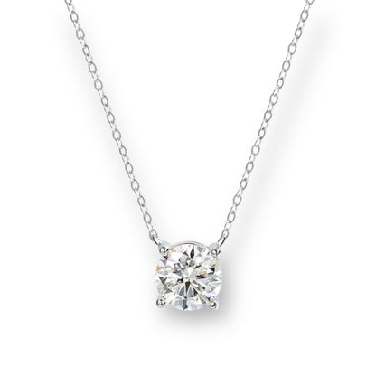 “Rose gold moissanite necklace, sparkling D color, 925 sterling silver pendant.”