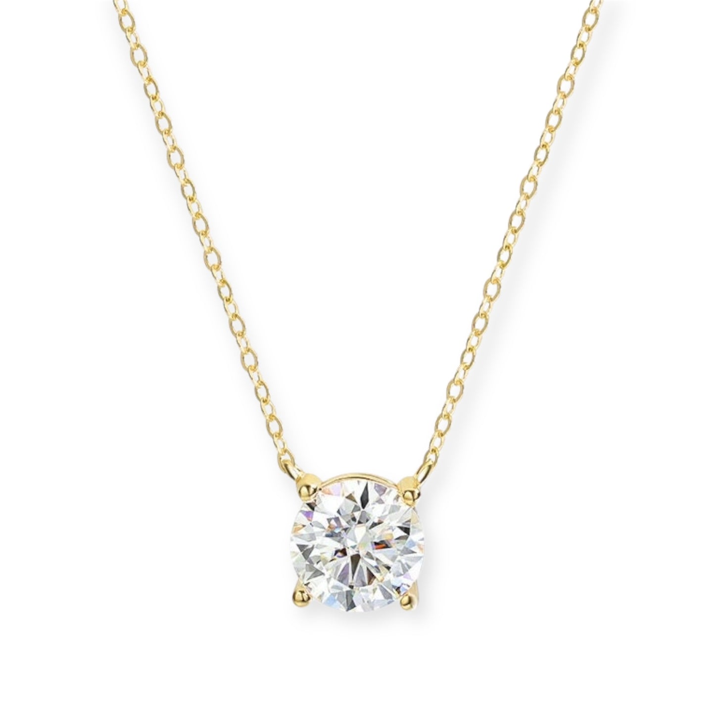 “Rose gold moissanite necklace, sparkling D color, 925 sterling silver pendant.”