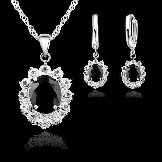 “Elegant Princess Wedding Engagement Jewelry Set - 925 Sterling Silver, Cubic Zirconia.”