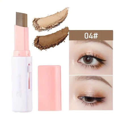 “2-in-1 waterproof highlighter and eyeshadow stick, long-lasting glitter eyeliner.”