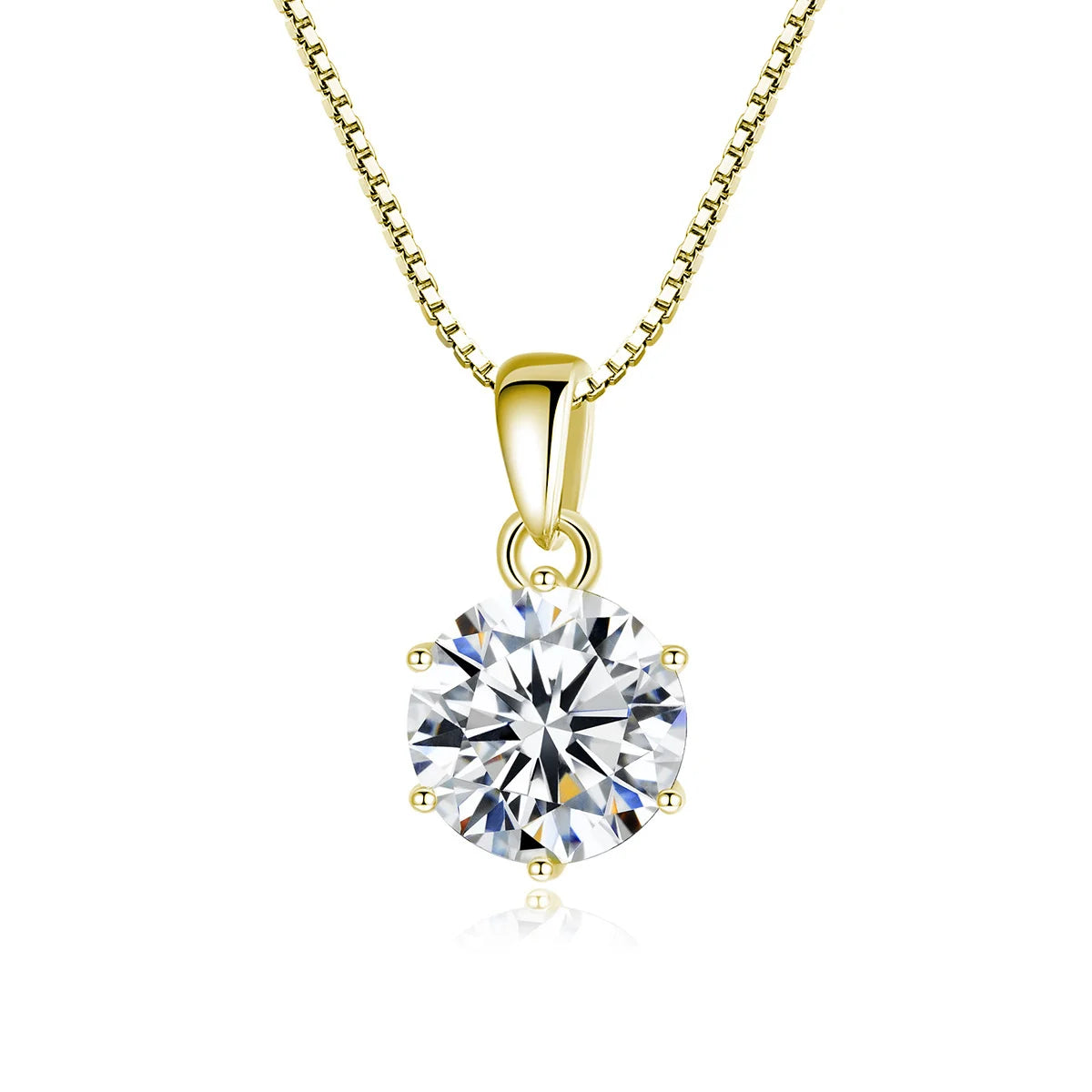 “1CT Real Moissanite Pendant Necklace, Royal Blue, Sterling Silver Wedding Jewelry.”