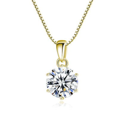 “1CT Real Moissanite Pendant Necklace, Royal Blue, Sterling Silver Wedding Jewelry.”