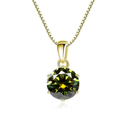 “1CT Real Moissanite Pendant Necklace, Royal Blue, Sterling Silver Wedding Jewelry.”