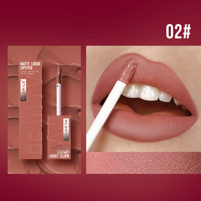 “6-Color Non-Stick Velvet Satin Lip Gloss, Waterproof, Long-Lasting Matte Liquid Lipstick”
