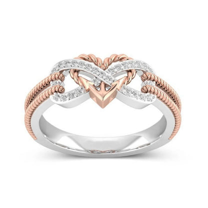 "Black Rose Gold Color Heart Rings Valentine's Day Birthday Gift"