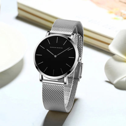 “Rose gold women’s bracelet watch, stainless steel mesh, simple, Japanese quartz.”