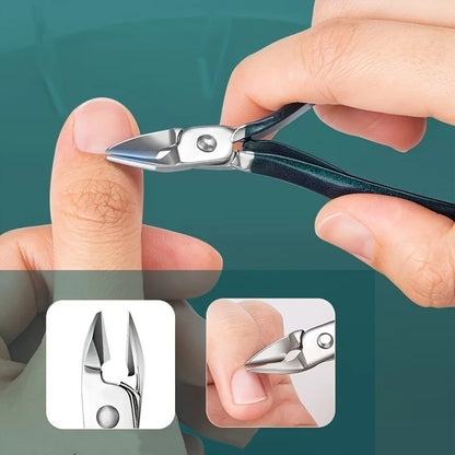 “Professional nail care kit: 7-18 pieces, stainless steel with travel case.”