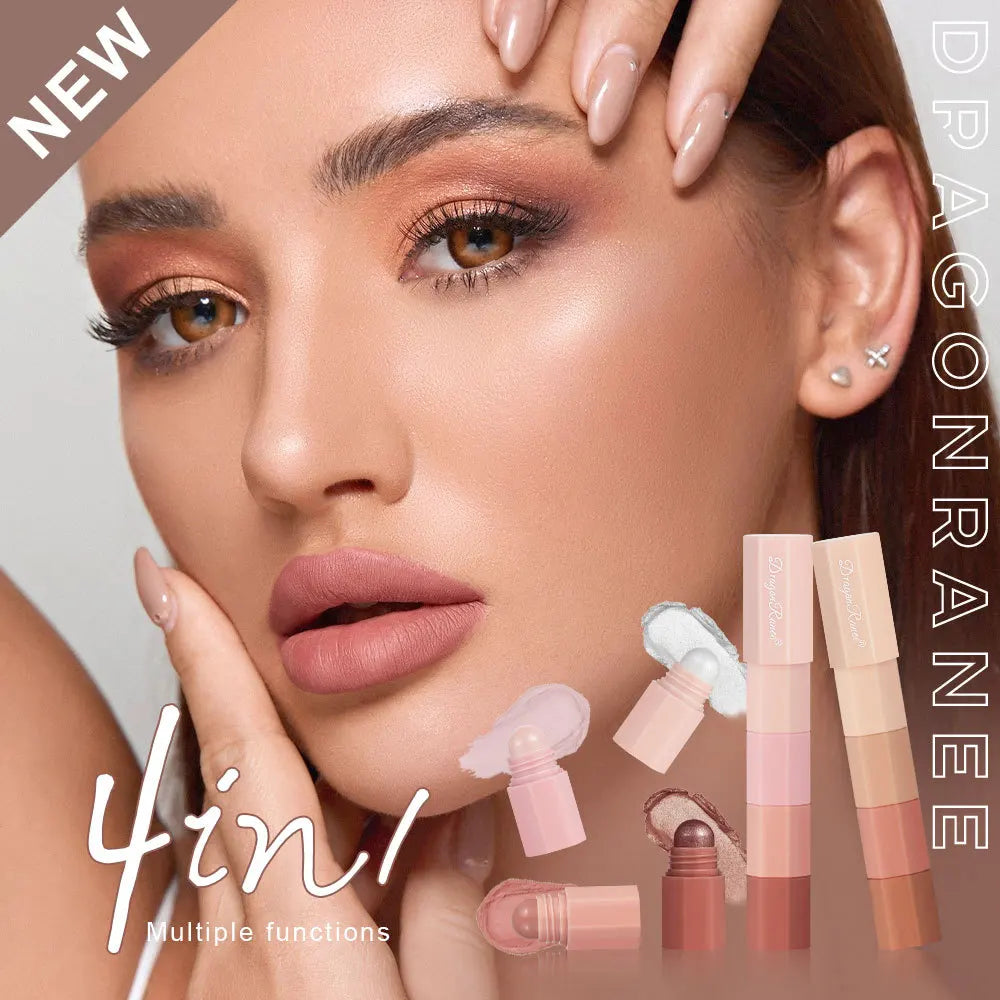 “4-color waterproof, non-smudge, pearlescent eyeshadow pencils for highlighting.”