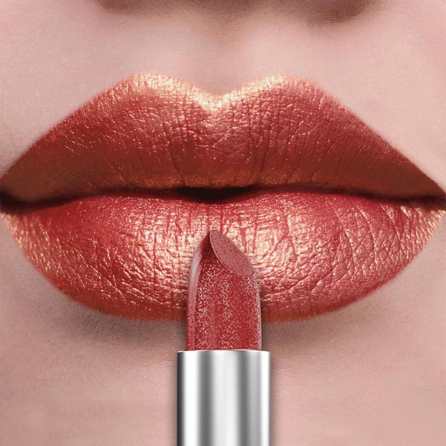 “21-Color Metallic Lipstick – Bold, Glittery, Long-Lasting Pearlescent Matte Lip Tint”