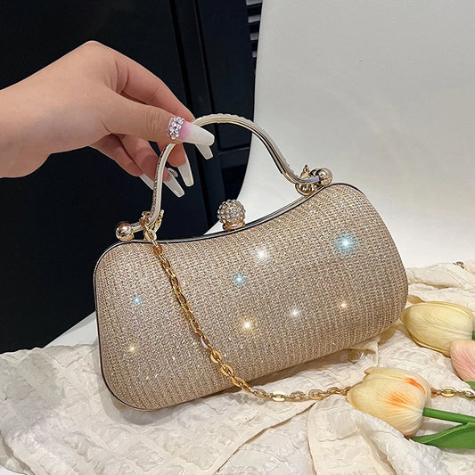 “Chain evening bag, dinner shoulder handbag, vintage crossbody satchel for women, fashion accessory.”