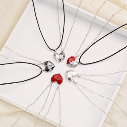 “2Pcs Magnetic Heart Necklace - Couples’ Jewelry for Valentine’s & Weddings.”
