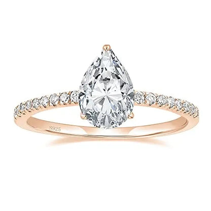 “925 Sterling Silver 2CT Engagement Ring, Cubic Zirconia Wedding Promise Jewelry.”