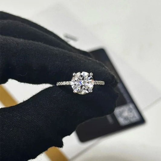 “Real 1-3CT Moissanite D Color Four Prong Ring 925 Sterling Silver Jewelry.”