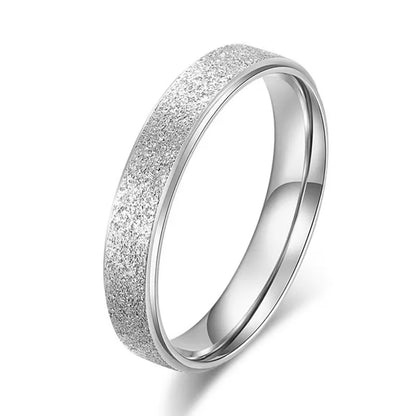 “SUNIBI Frosted Stainless Steel Ring - Simple Gold Color Wedding Jewelry for Women.”